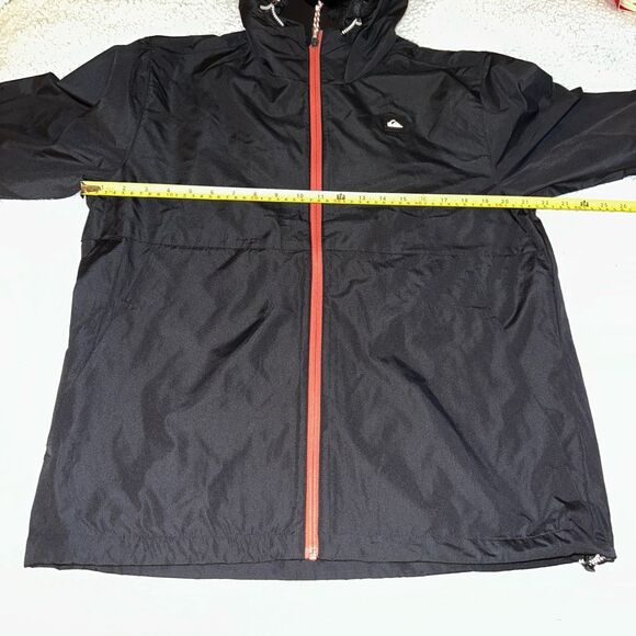 Quiksilver Medium Black Full Zipper Hooded Long Sleeve Wind Breaker Jacket NWT - Picture 7 of 8